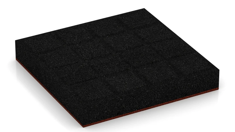 Quadratische Auflagepads mit breiten, flachen Drainagekanälen