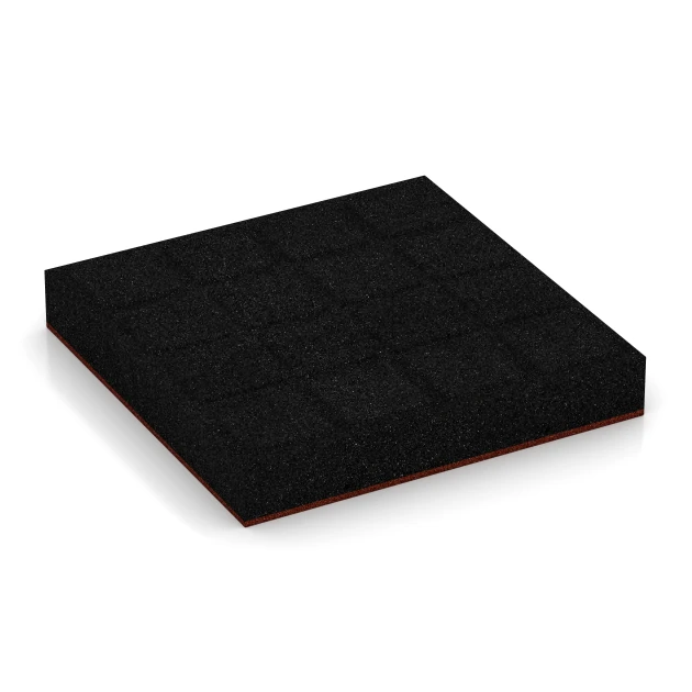 Aufsicht auf die Unterseite, also die Bodenseite von WARCO-Formteil 6205 - Piastrelle antitrauma im Format 50 x 50 x 8 cm.