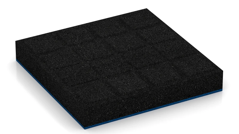 Auflagepads und Drainagekanäle