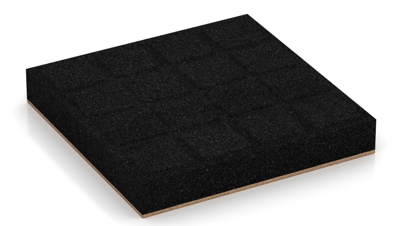 Quadratische Auflagepads mit breiten, flachen Drainagekanälen