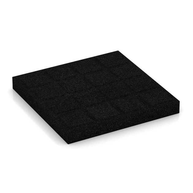 Aufsicht auf die Unterseite, also die Bodenseite von WARCO-Formteil 6265 - Piastrella antitrauma – 180 cm im Format 50 x 50 x 6 cm.