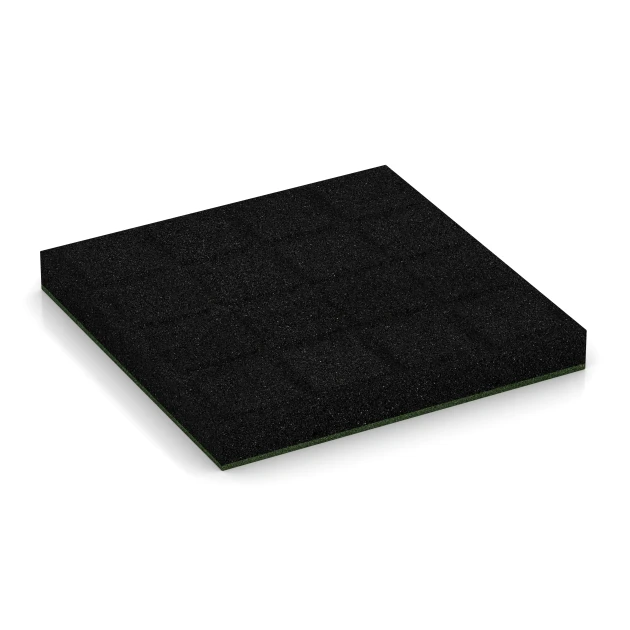 Aufsicht auf die Unterseite, also die Bodenseite von WARCO-Formteil 6267 - Fallschutzplatte – 180 cm im Format 50 x 50 x 6 cm.