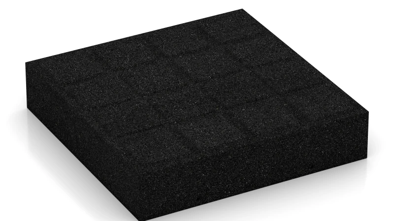 Quadratische Auflagepads mit breiten, flachen Drainagekanälen