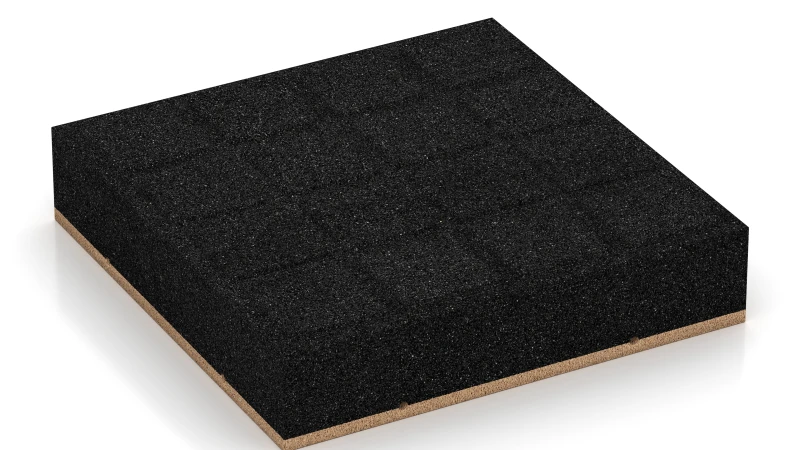 Quadratische Auflagepads mit breiten, flachen Drainagekanälen