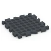 Aufsicht auf die Unterseite, also die Bodenseite von WARCO-Formteil 6996 - Piastrella per palestra im Format 50 x 50 x 4 cm | 0,25 m².