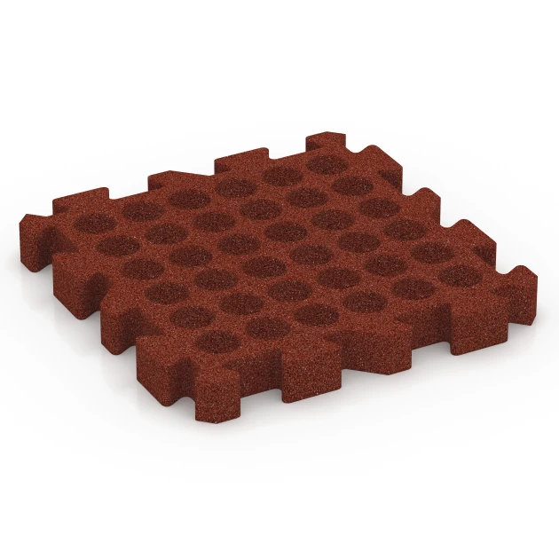 Aufsicht auf die Unterseite, also die Bodenseite von WARCO-Formteil 6310 - Piastra antitrauma ad incastro puzzle im Format 50 x 50 x 6 cm | 0,25 m².