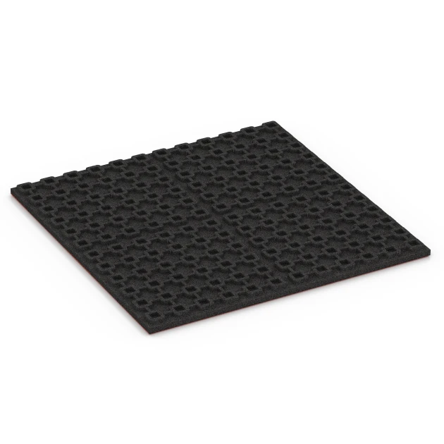 Aufsicht auf die Unterseite, also die Bodenseite von WARCO-Formteil 6384 - Tappeto in gomma per box cavalli Comfort im Format 100 x 100 x 4 cm | 1,00 m².