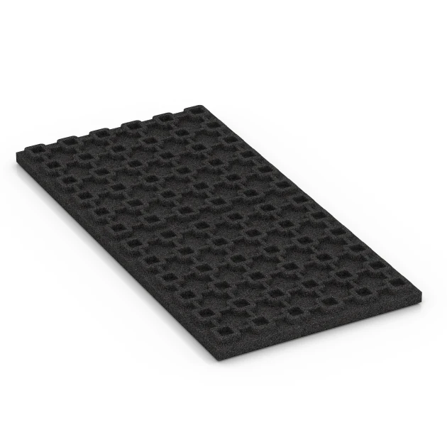 Aufsicht auf die Unterseite, also die Bodenseite von WARCO-Formteil 6389 - Tappeto in gomma per box cavalli Lusso im Format 100 x 50 x 4,5 cm | 0,50 m².