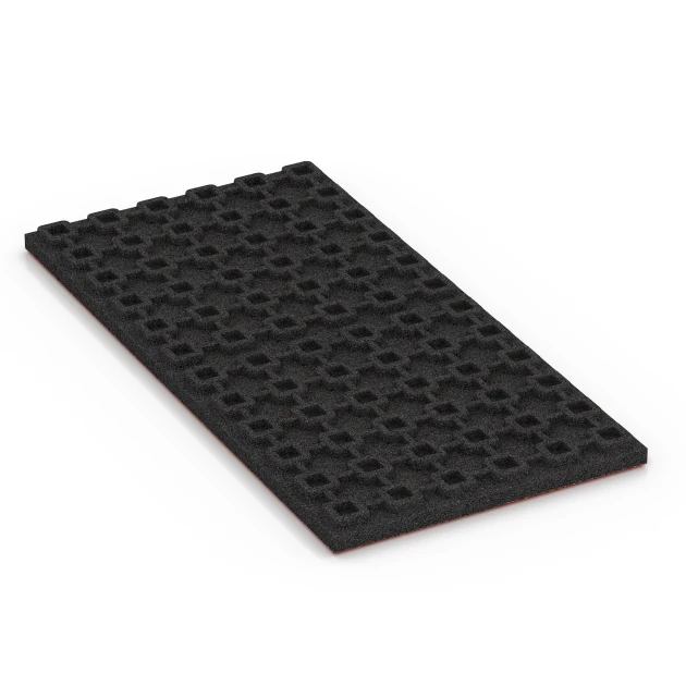 Aufsicht auf die Unterseite, also die Bodenseite von WARCO-Formteil 6390 - Tappeto in gomma per box cavalli Lusso im Format 100 x 50 x 4,5 cm | 0,50 m².