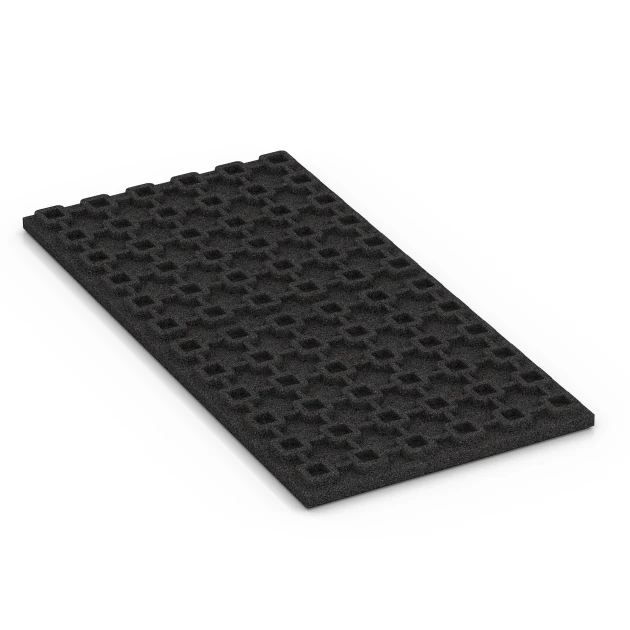 Aufsicht auf die Unterseite, also die Bodenseite von WARCO-Formteil 6385 - Tappeto in gomma per box cavalli Comfort im Format 100 x 50 x 4 cm | 0,50 m².