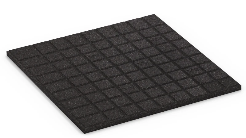 Auflagepads und Drainagekanäle