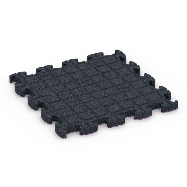 Aufsicht auf die Unterseite, also die Bodenseite von WARCO-Formteil 6936 - Pavimentazione antitrauma puzzle im Format 44,6 x 44,6 × 2,8 cm.