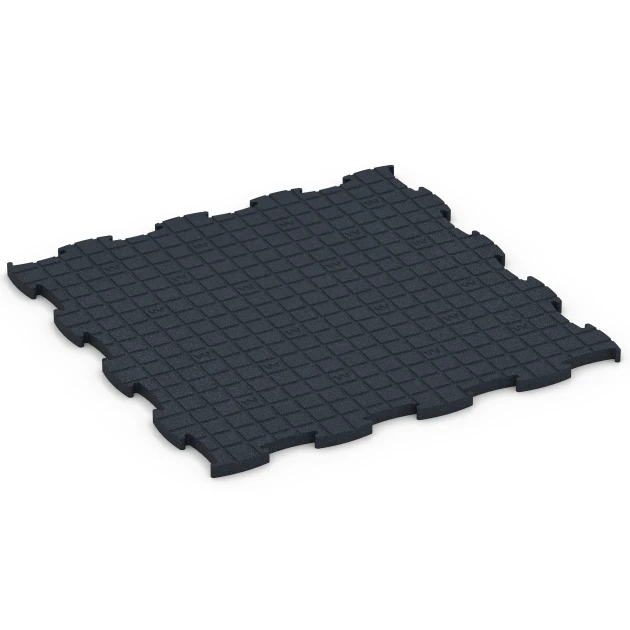 Aufsicht auf die Unterseite, also die Bodenseite von WARCO-Formteil 6969 - Fitness Premium pavimento tecnico im Format 99 x 99 x 2,8 cm.