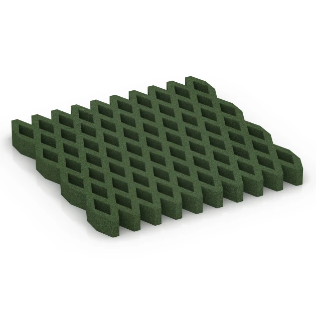 Aufsicht auf die Unterseite, also die Bodenseite von WARCO-Formteil 7014 - Griglia antitrauma prato im Format 100 × 100 × 8 cm.