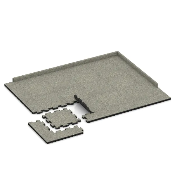 Typische Verlegung oder Einbausituation für den Artikel 2850 von WARCO - Fallschutz-Puzzlematte, Farbton Heller Granit in der Abmessung 500 x 500 x 40 mm.