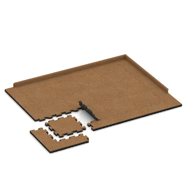 Typische Verlegung oder Einbausituation für den Artikel 2852 von WARCO - Piastra antitrauma ad incastro puzzle, Farbton Terracotta in der Abmessung 500 x 500 x 40 mm.