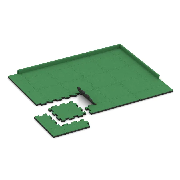 Typische Verlegung oder Einbausituation für den Artikel 5187 von WARCO - Piastra antitrauma ad incastro puzzle, Farbton Verde Maggio in der Abmessung 500 x 500 x 40 mm.