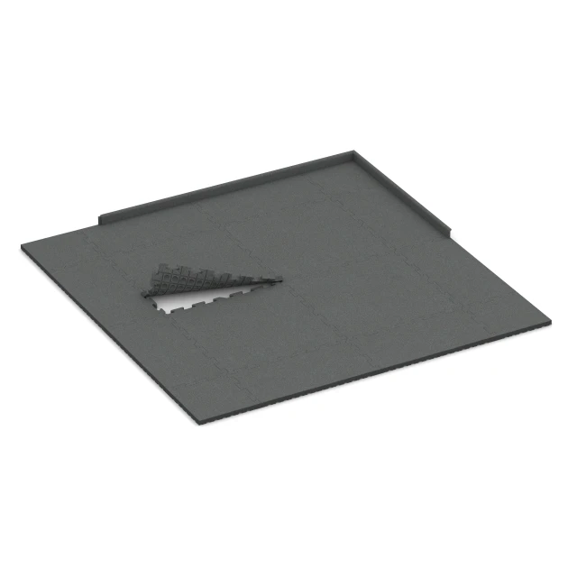 Typische Verlegung oder Einbausituation für den Artikel 3478 von WARCO - Pavimento per parco giochi, Farbton Grigio ardesia in der Abmessung 100 x 100 x 4 cm | 1,00 m².