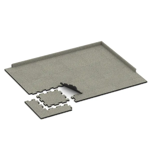 Typische Verlegung oder Einbausituation für den Artikel 2629 von WARCO - Piastra antitrauma ad incastro puzzle, Farbton Granito chiaro in der Abmessung 500 x 500 x 30 mm.