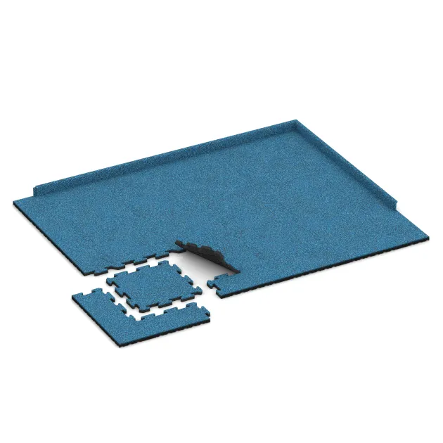 Typische Verlegung oder Einbausituation für den Artikel 2637 von WARCO - Piastra antitrauma ad incastro puzzle, Farbton Atlantico in der Abmessung 500 x 500 x 30 mm.