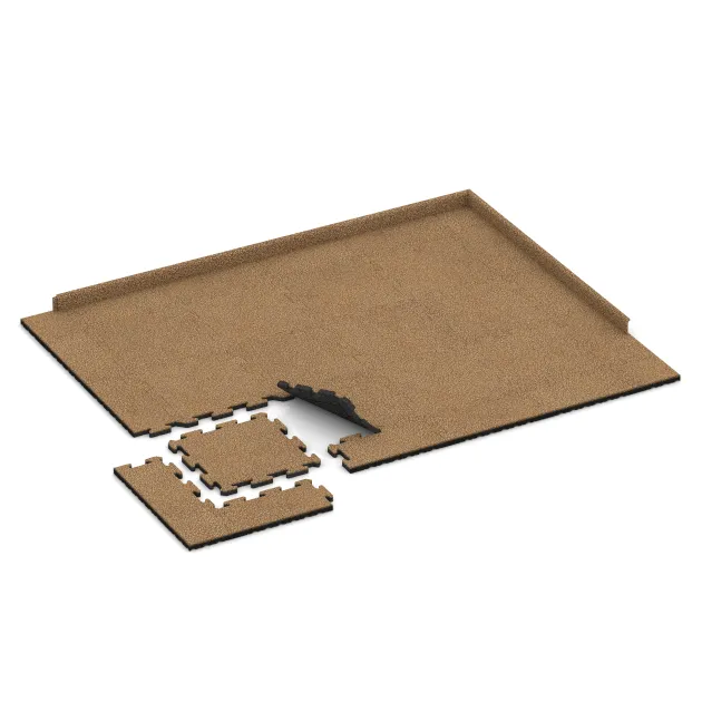 Typische Verlegung oder Einbausituation für den Artikel 2640 von WARCO - Fallschutz-Puzzlematte, Farbton Rattan Lounge in der Abmessung 500 x 500 x 30 mm.