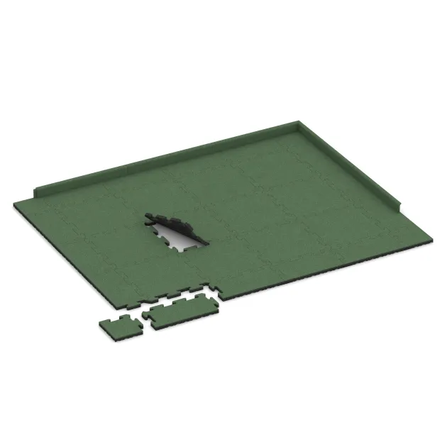 Typische Verlegung oder Einbausituation für den Artikel 5306 von WARCO - Piastra antitrauma ad incastro puzzle, Farbton Verde pallido in der Abmessung 500 x 500 x 30 mm.