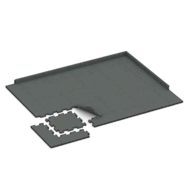 Typische Verlegung oder Einbausituation für den Artikel 2770 von WARCO - Piastra antitrauma ad incastro puzzle, Farbton Grigio ardesia in der Abmessung 50 x 50 x 3 cm | 0,25 m².