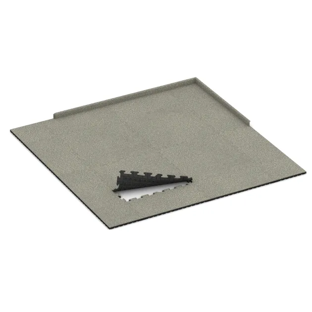 Typische Verlegung oder Einbausituation für den Artikel 3214 von WARCO - Spiel-Bodenbelag, Farbton Heller Granit in der Abmessung 1000 x 1000 x 30 mm.