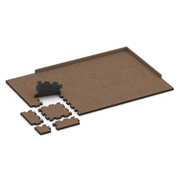 Typische Verlegung oder Einbausituation für den Artikel 4164 von WARCO - Ballspielplatte HD, Farbton Bast & Borke in der Abmessung 500 x 500 x 50 mm.