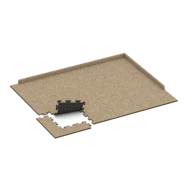 Typische Verlegung oder Einbausituation für den Artikel 0062 von WARCO - Spielmatte, Farbton Travertin in der Abmessung 500 x 500 x 18 mm.