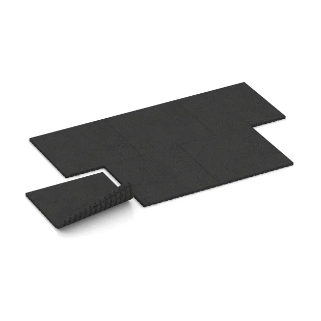 Typische Verlegung oder Einbausituation für den Artikel 0780 von WARCO - Fallschutzmatte, Farbton Anthrazit in der Abmessung 1000 x 1000 x 40 mm.