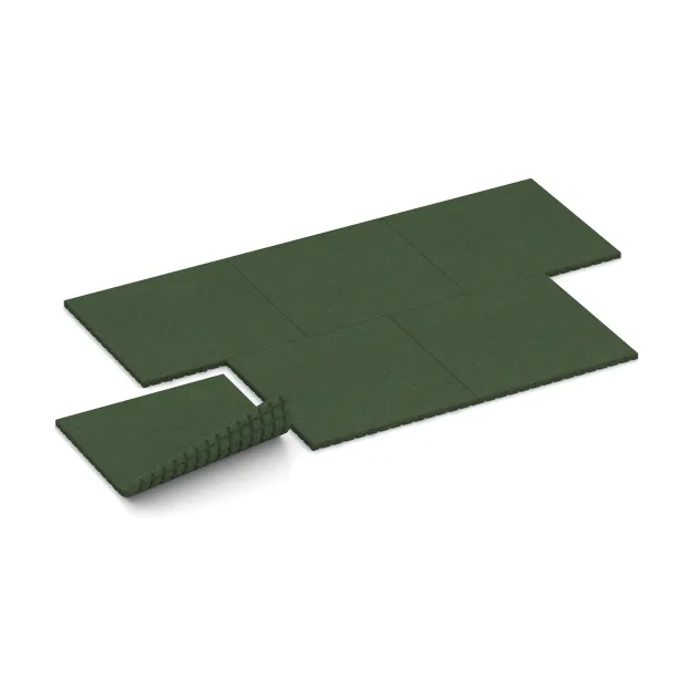 Typische Verlegung oder Einbausituation für den Artikel 0782 von WARCO - Pavimentazione antitrauma, Farbton Verde erba in der Abmessung 1000 x 1000 x 40 mm.