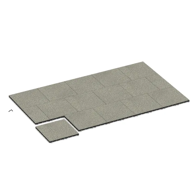 Typische Verlegung oder Einbausituation für den Artikel 5327 von WARCO - Fallschutzplatte, Farbton Heller Granit in der Abmessung 500 x 500 x 30 mm.