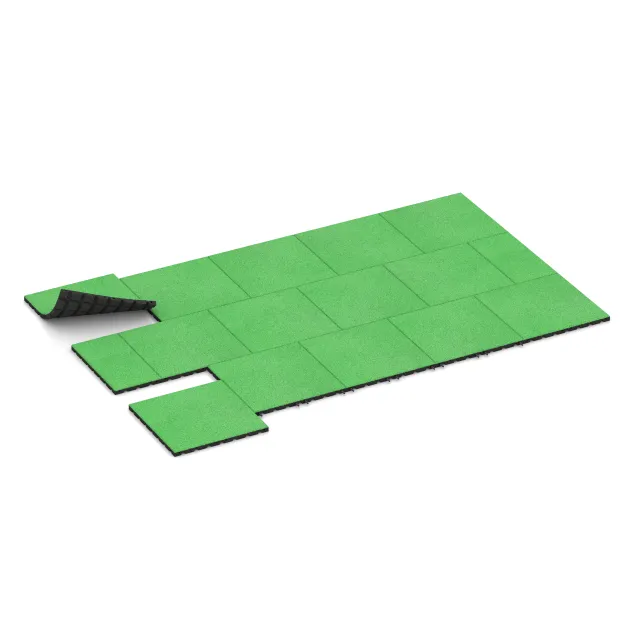 Typische Verlegung oder Einbausituation für den Artikel 0545 von WARCO - Piastra antitrauma, Farbton Verde Maggio in der Abmessung 500 x 500 x 30 mm.