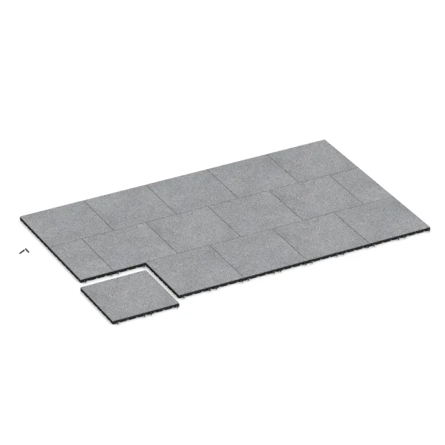 Typische Verlegung oder Einbausituation für den Artikel 5475 von WARCO - Terrassenfliese 3 cm, Farbton Grau Melange in der Abmessung 500 x 500 x 30 mm.