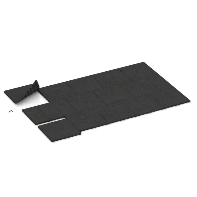 Typische Verlegung oder Einbausituation für den Artikel 0562 von WARCO - Piastrella da terrazza 3 cm, Farbton Antracite in der Abmessung 500 x 500 x 30 mm.