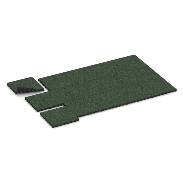 Typische Verlegung oder Einbausituation für den Artikel 0643 von WARCO - Piastra antitrauma, Farbton Prato Inglese in der Abmessung 500 x 500 x 45 mm.