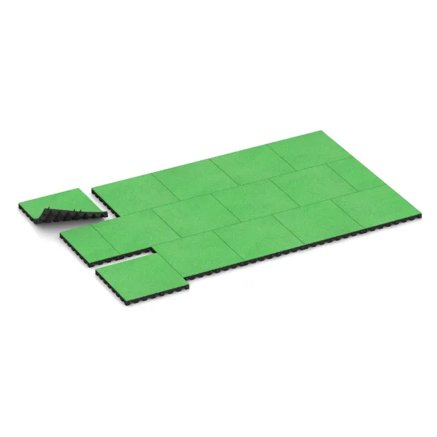 Typische Verlegung oder Einbausituation für den Artikel 0635 von WARCO - Piastra antitrauma, Farbton Verde Maggio in der Abmessung 500 x 500 x 45 mm.