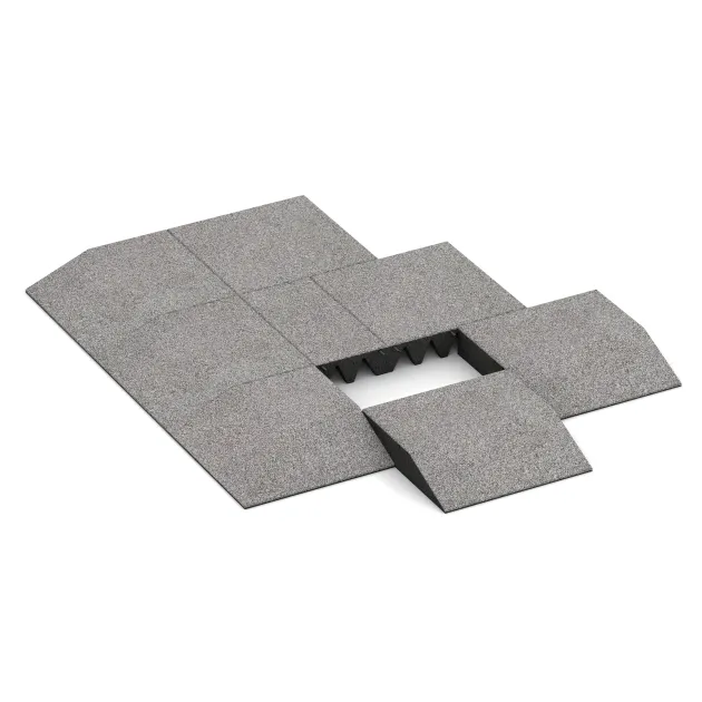 Typische Verlegung oder Einbausituation für den Artikel 4505 von WARCO - Lastra laterale (uno lato smussato), Farbton Grigio melange in der Abmessung 500 x 500 x 100 mm.