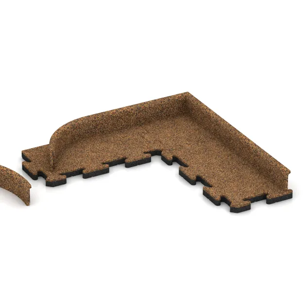 Typische Verlegung oder Einbausituation für den Artikel 2250 von WARCO - Wandschutz Sockelleiste, Farbton Terra Cotta in der Abmessung 750 x 20 x 80 mm.