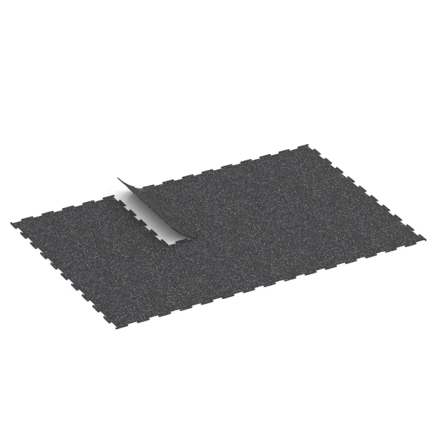 Typische Verlegung oder Einbausituation für den Artikel 6452 von WARCO - Pavimento Fitness Compatto, Farbton Grigio leggermente punteggiato in der Abmessung 100 × 100 × 0,8 cm.