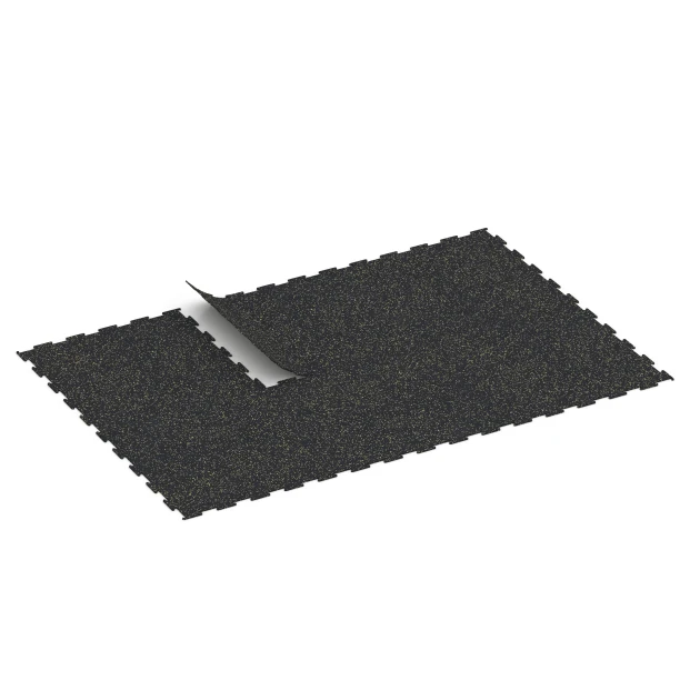 Typische Verlegung oder Einbausituation für den Artikel 6454 von WARCO - Pavimento Fitness Compatto, Farbton Giallo leggermente punteggiato in der Abmessung 100 × 100 × 0,8 cm.