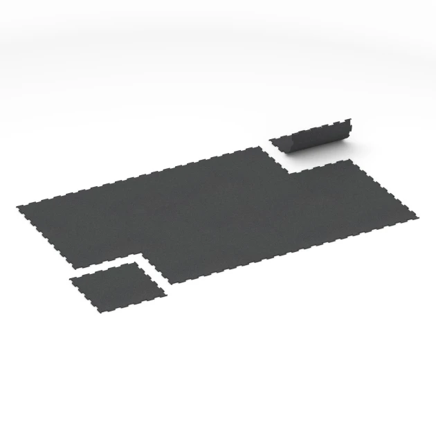 Typische Verlegung oder Einbausituation für den Artikel 6455 von WARCO - Pavimento Fitness Compatto, Farbton Antracite in der Abmessung 50 × 50 × 0,8 cm.