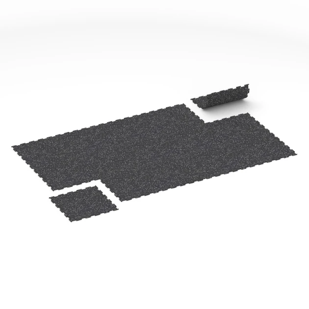 Typische Verlegung oder Einbausituation für den Artikel 6458 von WARCO - Pavimento Fitness Compatto, Farbton Grigio leggermente punteggiato in der Abmessung 50 × 50 × 0,8 cm.