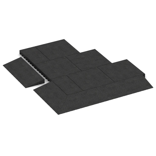 Typische Verlegung oder Einbausituation für den Artikel 2548 von WARCO - Übergangsrampe 75 cm, Farbton Anthrazit in der Abmessung 75 x 30 cm | 8 < 65 mm.
