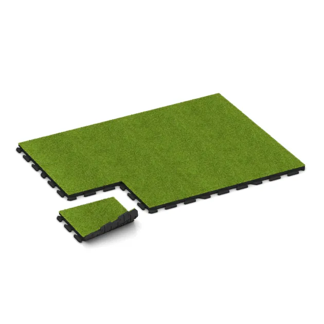 Typische Verlegung oder Einbausituation für den Artikel 1368 von WARCO - Piastrella in erba sintetica 3 o 4 cm, Farbton Erba artificiale verde in der Abmessung 500 x 500 x 40 mm.