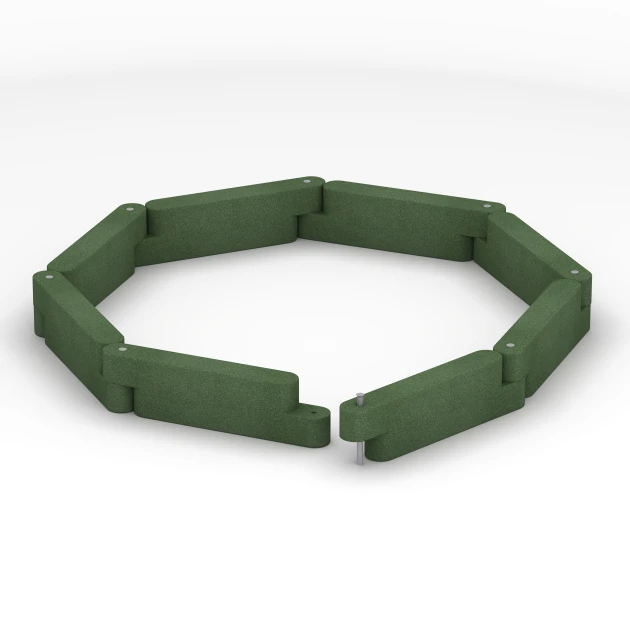 Typische Verlegung oder Einbausituation für den Artikel 6641 von WARCO - Cordolo in gomma, Farbton Verde erba in der Abmessung 100 x 15 x 30 cm.