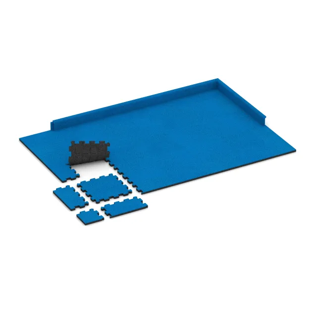 Typische Verlegung oder Einbausituation für den Artikel 4259 von WARCO - Fitnessmatte Premium 2 cm, Farbton Himmelblau in der Abmessung 306 x 306 x 20 mm.