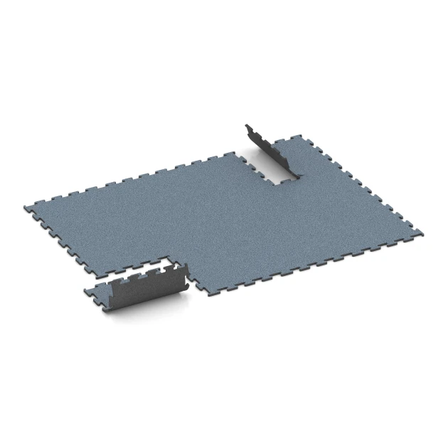 Typische Verlegung oder Einbausituation für den Artikel 6166 von WARCO - Fitness Performance Elite Pavimento Sportivo, Farbton Argento invecchiato in der Abmessung 50 x 50 x 1,5 cm | 0,25 m².