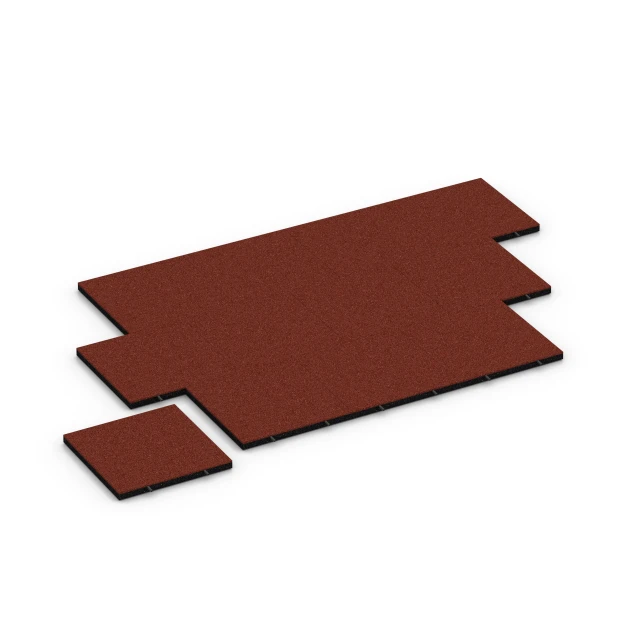 Typische Verlegung oder Einbausituation für den Artikel 6194 von WARCO - Fallschutzplatten, Farbton Ziegelrot in der Abmessung 50 x 50 x 4 cm.